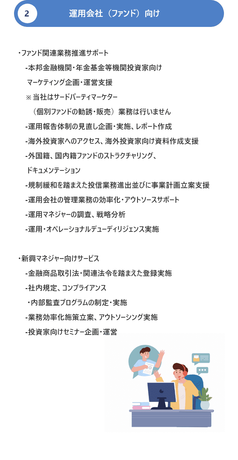 運用会社（ファンド）向け